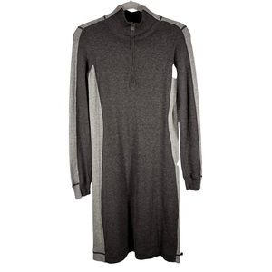 Tommy Bahama Womens Sz XS Sweater Dress 1/4 ZIP Two Tone Gray